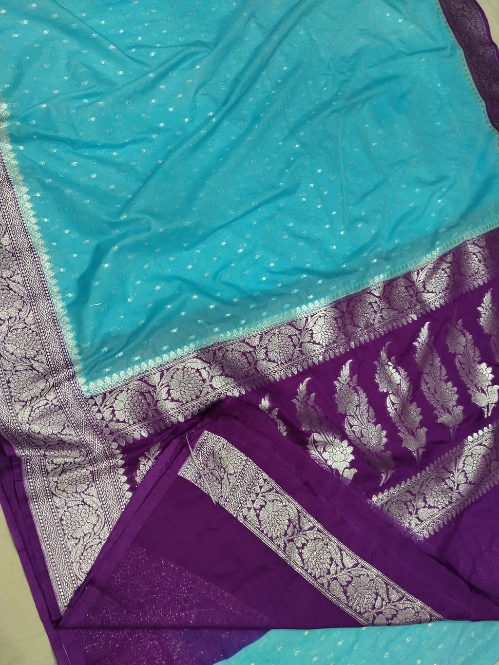 Pink Colour Banarasi Khaddi Georgette Saree Small Buti