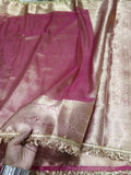 Pink Colour Tissue Plain Body Saree With Gota Patti Work