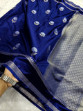 Navy Blue Colour Banarasi Warm Silk Saree With Mina Buta