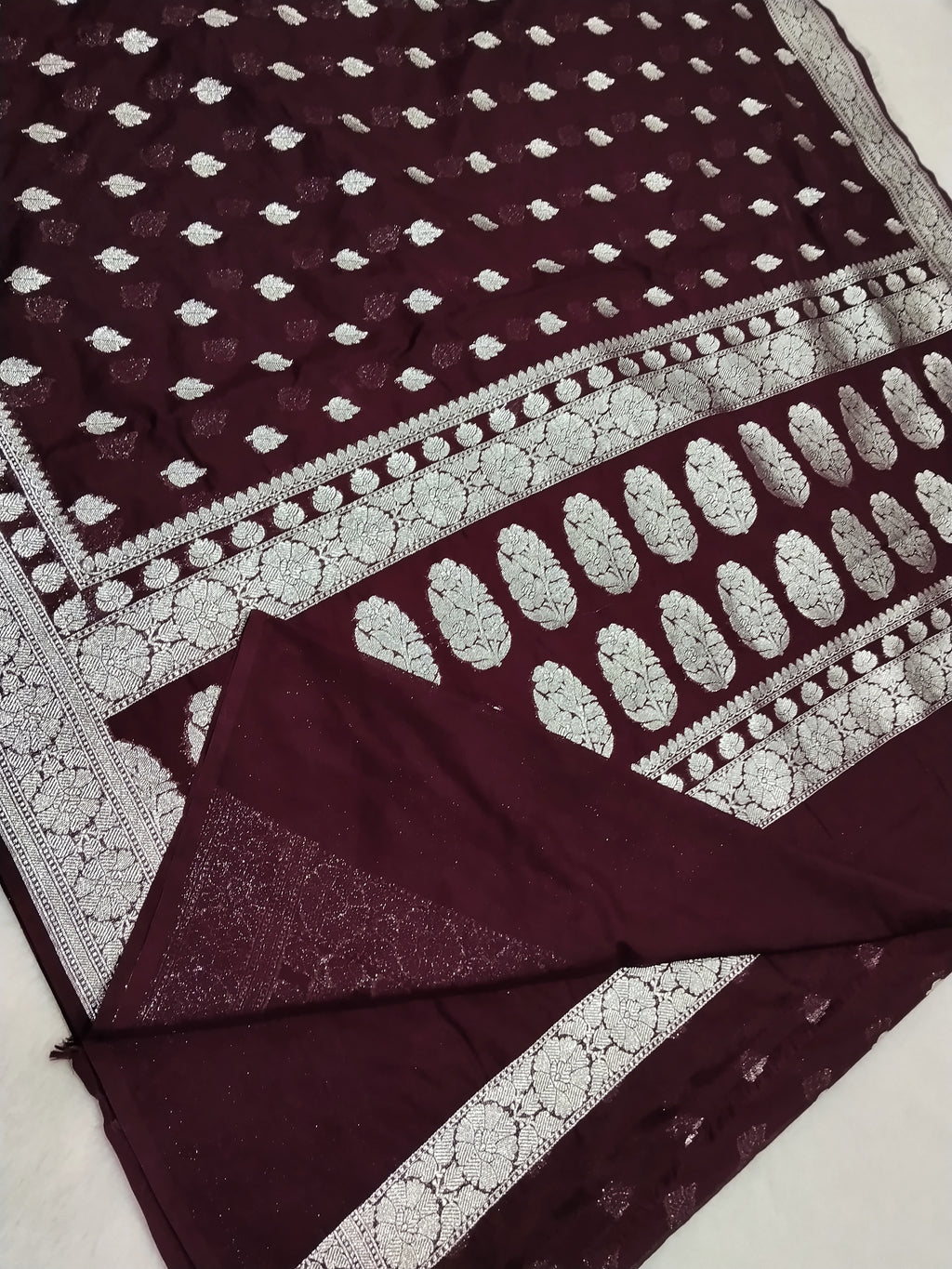 Viral Saree Coffee Brown Khaddi Georgette Saree