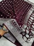 Viral Saree Coffee Brown Khaddi Georgette Saree