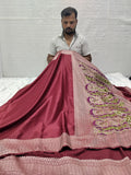 Maroon Colour Banarasi Pain Mashru Katan Silk Saree With Fancy Pallu