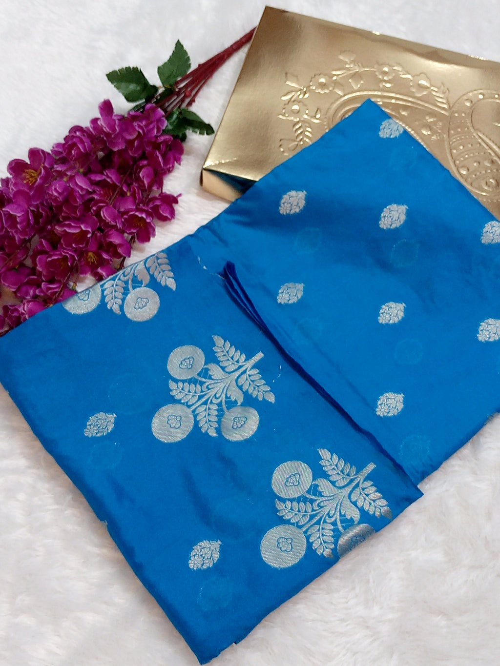 Blue Colour Fancy Banarasi Warm Silk Saree