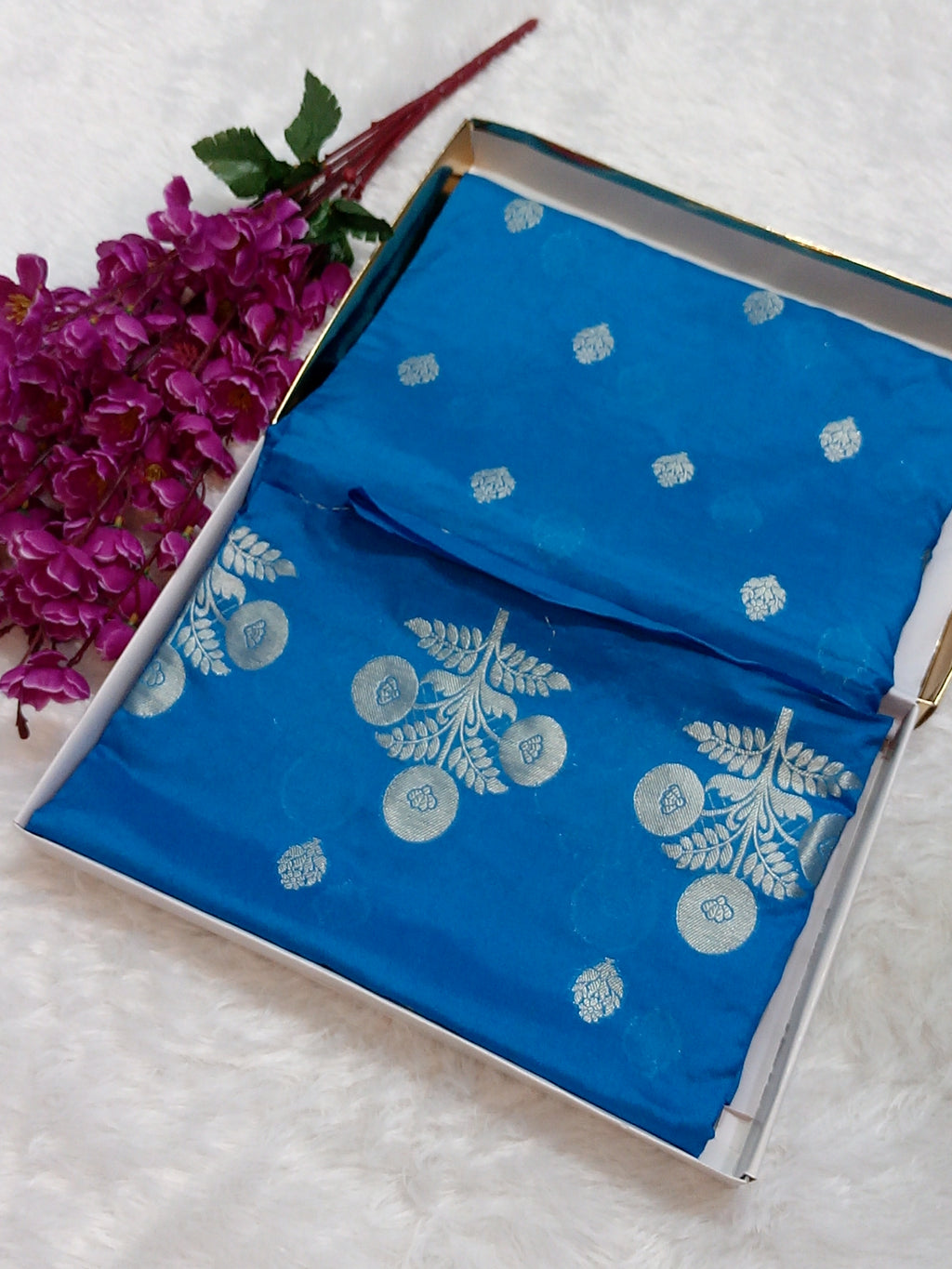 Blue Colour Fancy Banarasi Warm Silk Saree