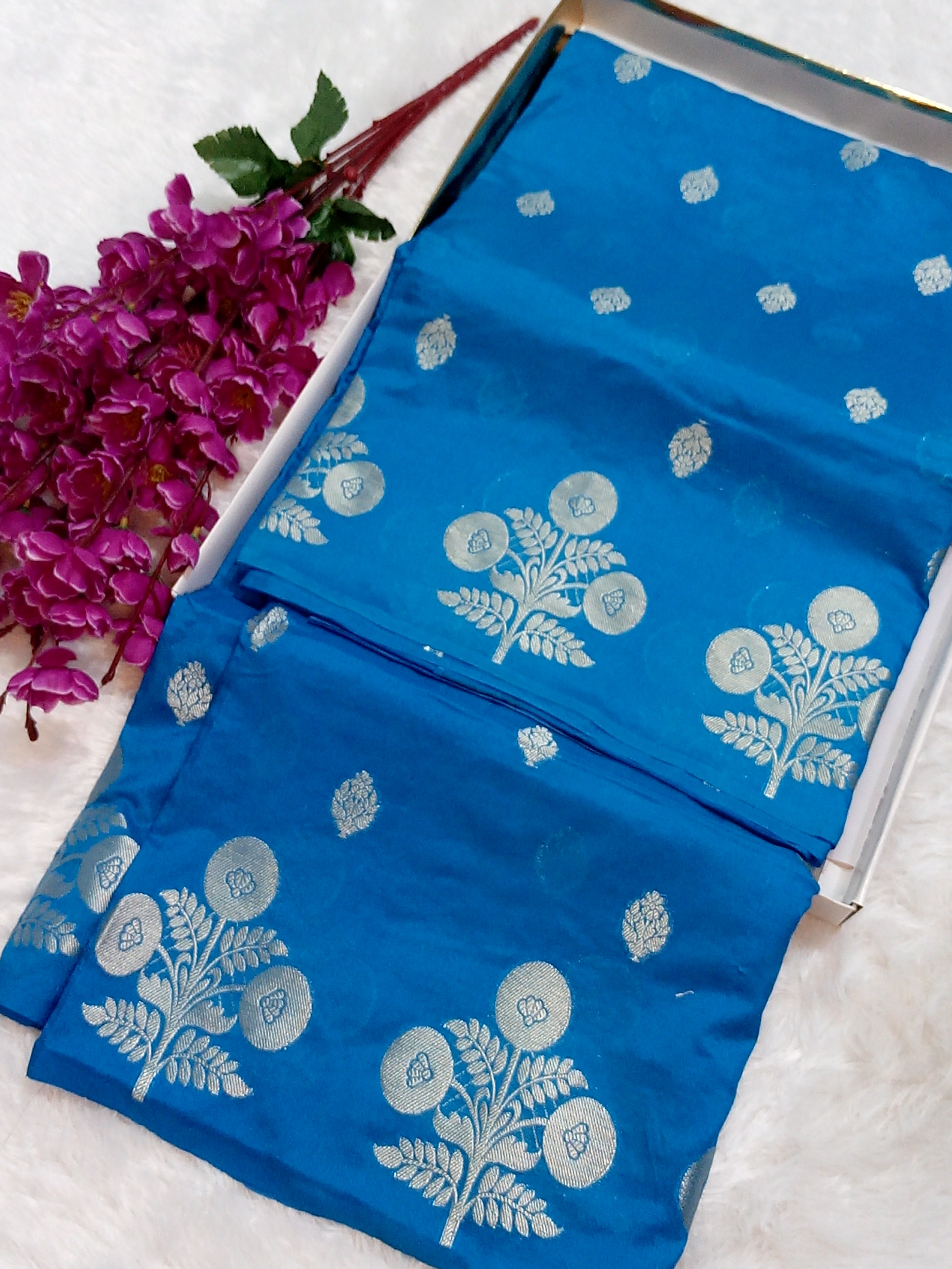 Blue Colour Fancy Banarasi Warm Silk Saree