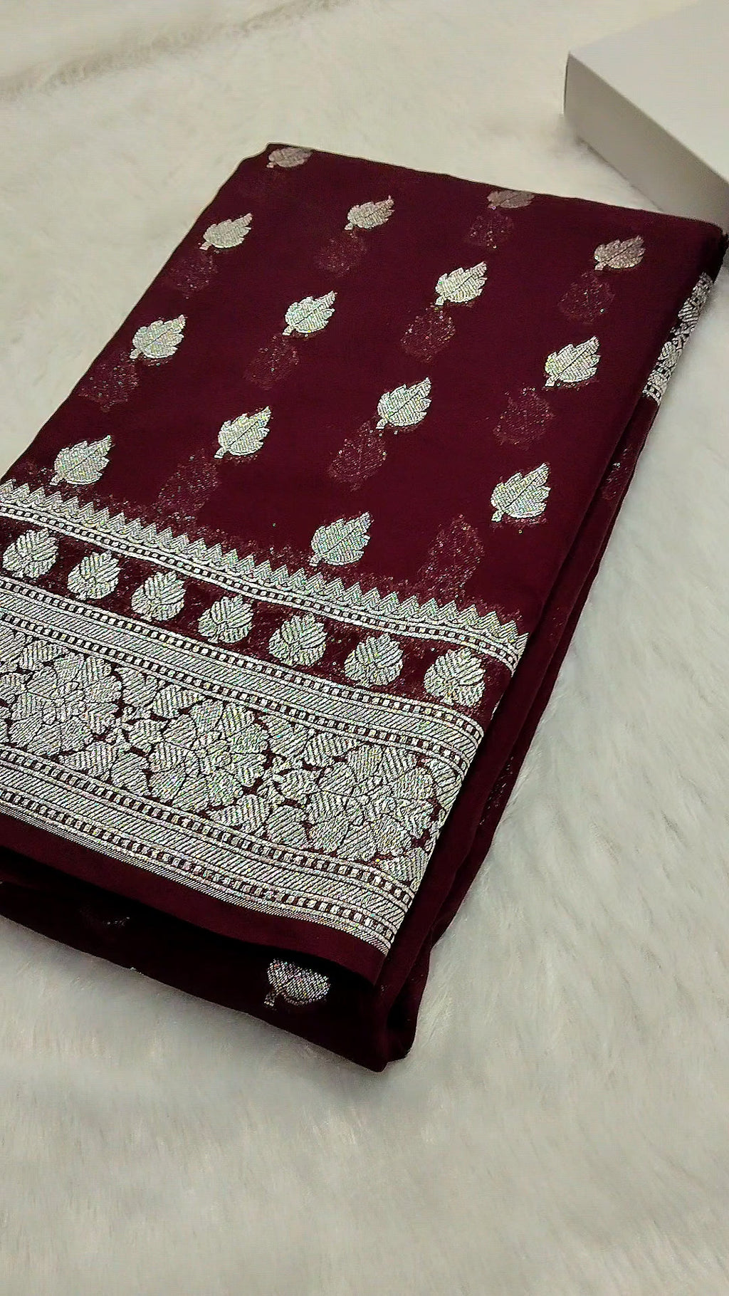 Viral Saree Coffee Brown Khaddi Georgette Saree