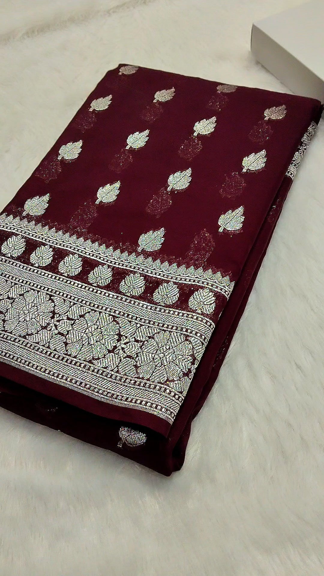 Viral Saree Coffee Brown Khaddi Georgette Saree