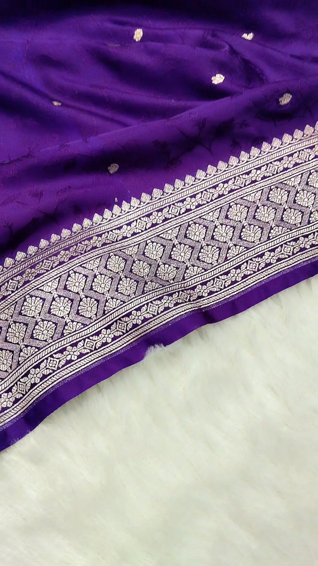 Violet Colour Banarasi Mashru Silk Saree With Brocade Design