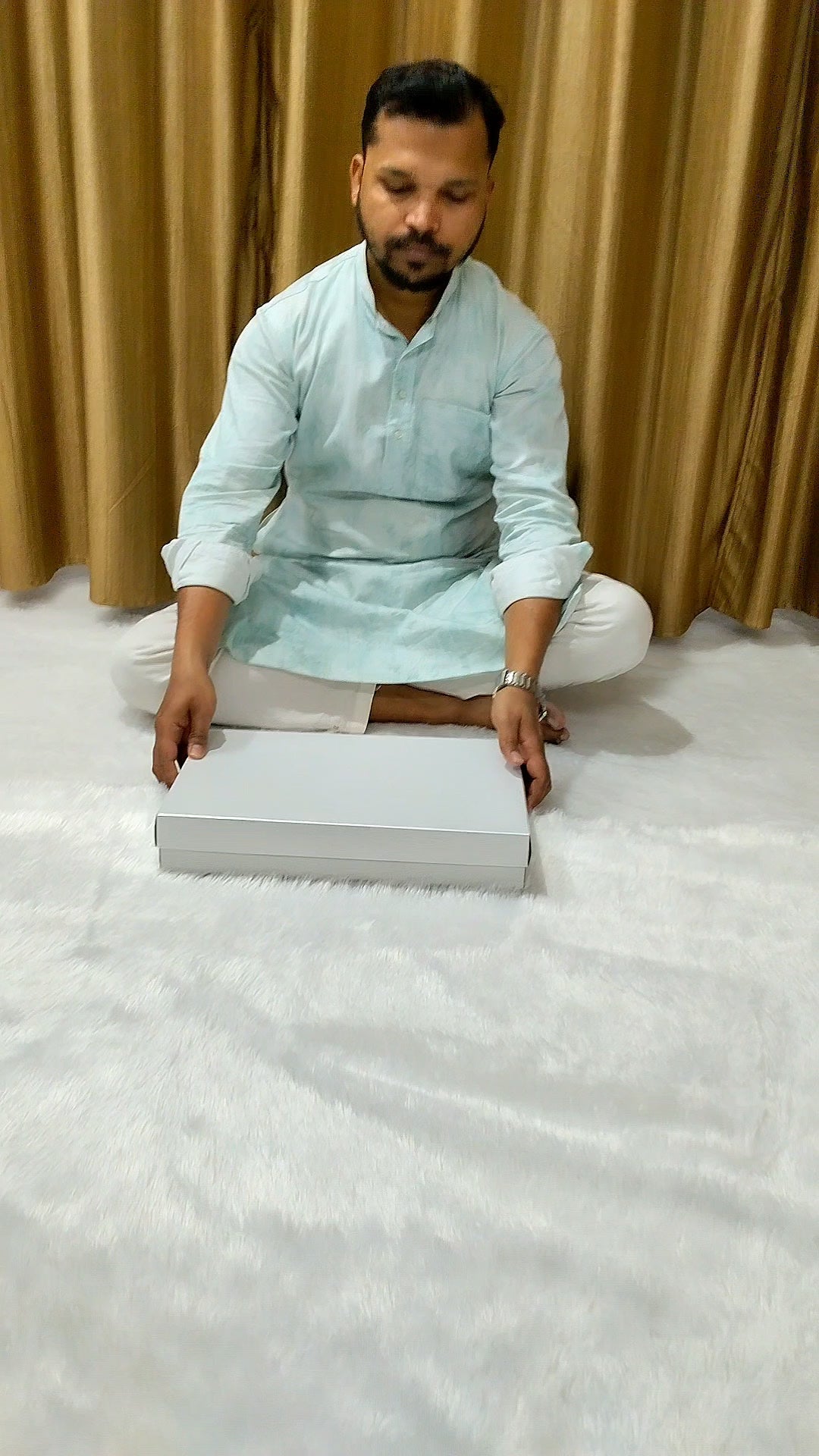 Blue Colour Banarasi Mashru Silk Saree With Jal Design