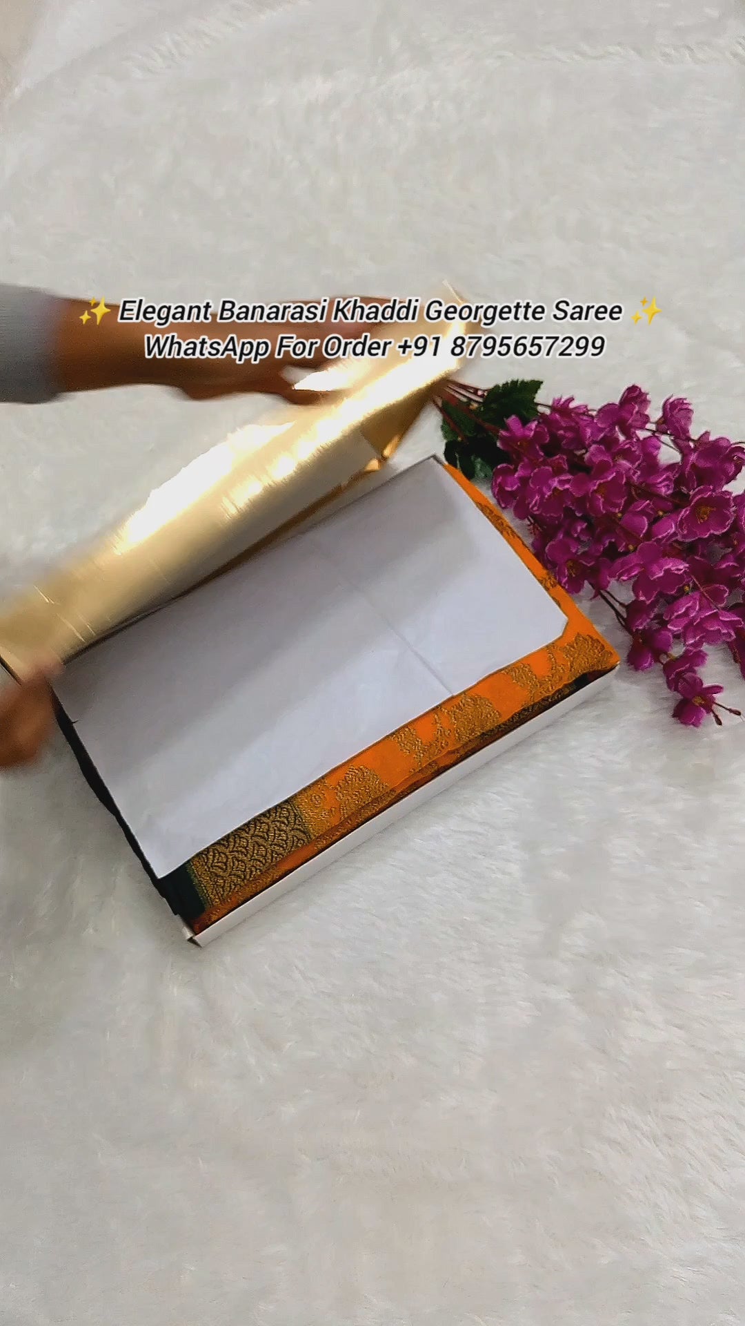 Handloom Pure Banarasi Khaddi Georgette Saree Antique Zari