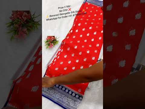 Red And Blue Khaddi Georgette Saree