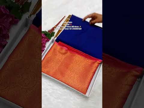 Navy Blue And Pink Colour Plain Body Warm Silk Saree