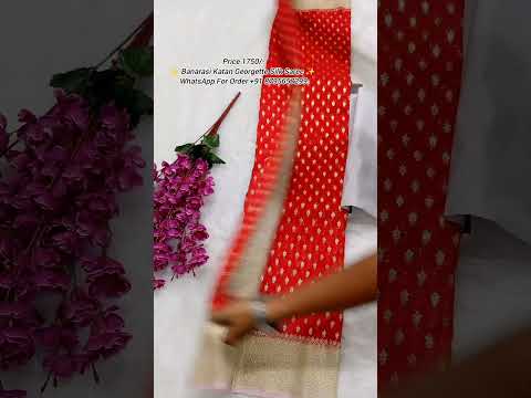 Red And Light Pink Zari Buti Georgette Saree