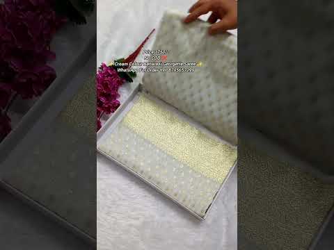 Cream Colour Banarasi Semi Georgette Saree