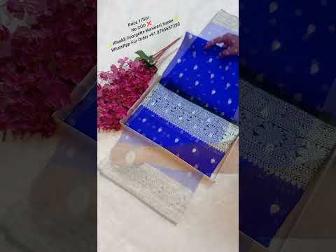 Green Border Blue Banarasi Khaddi Georgette Saree