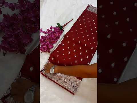 Dark Maroon Colour Banarasi Katan Georgette Saree