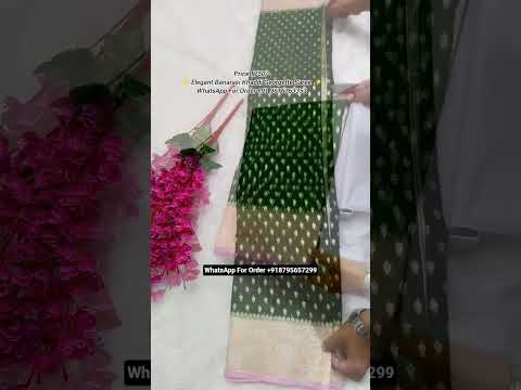Bottle Green And Pink Zari Buti Georgette Saree