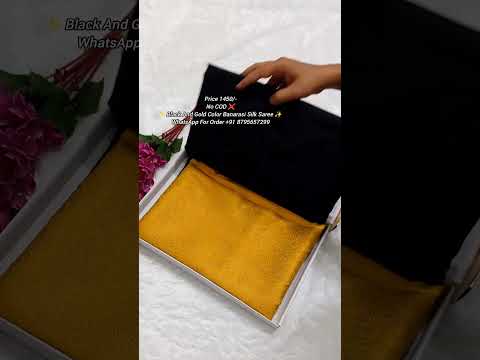 Black And Yellow Colour Plain Body Warm Silk Saree