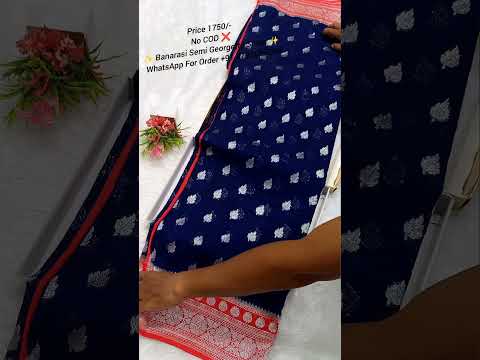 Navy Blue Banarasi Khaddi Georgette Saree