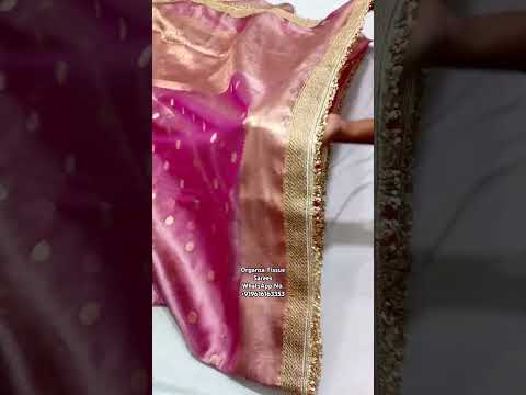 Pink Colour Tissue Saree With Gota Patti Work