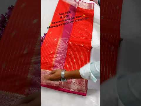 Red And Pink Fancy Banarasi Moonga Silk Saree