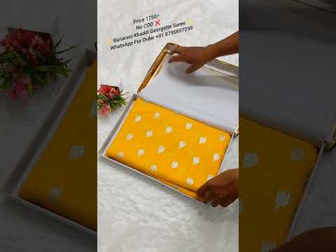 Yellow and Blue Combination Banarasi Semi Georgette Saree