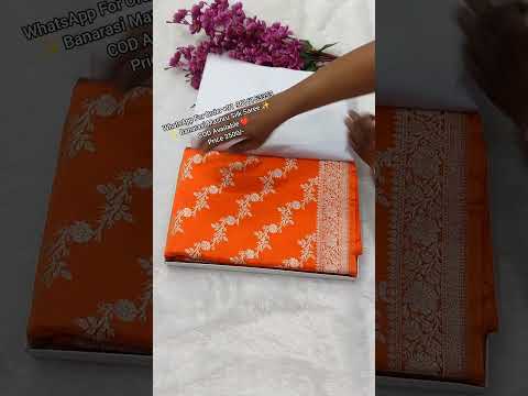 Fanta Orange Wedding Banarasi Mashru Silk Saree