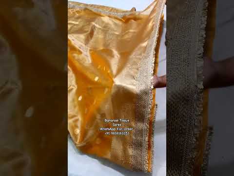 Yellow Colour Tissue Saree With Gota Patti Work