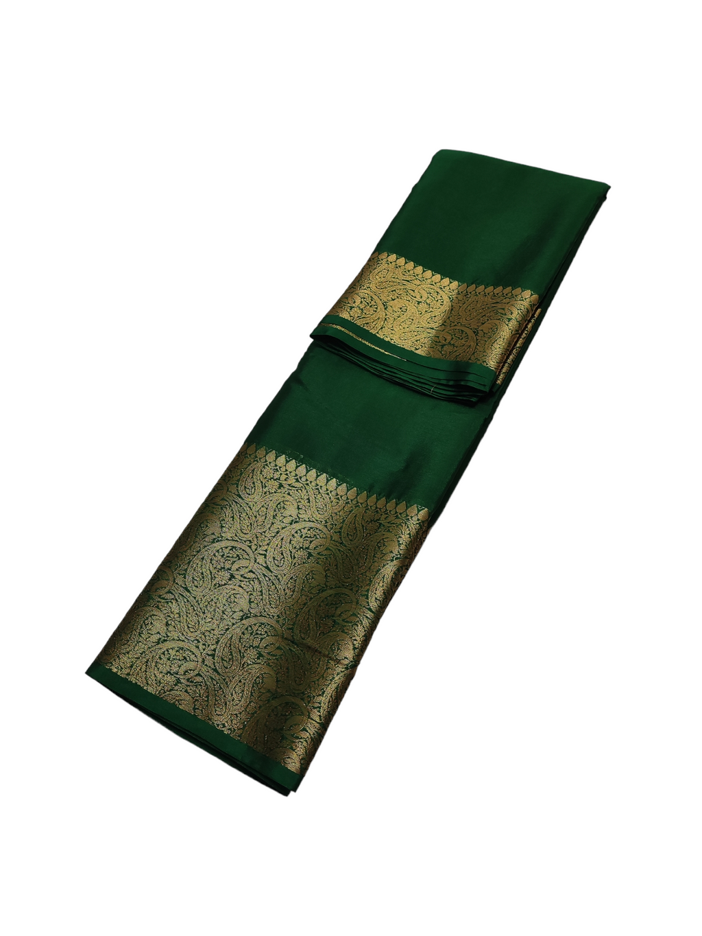 Bottle Green Colour Plain Body Warm Silk Saree