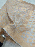 Cream Colour Golden Zari Khaddi Georgette Saree