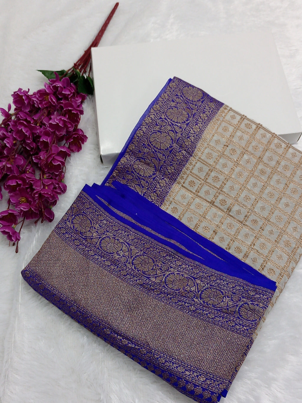 Handloom Pure Banarasi Khaddi Georgette Saree