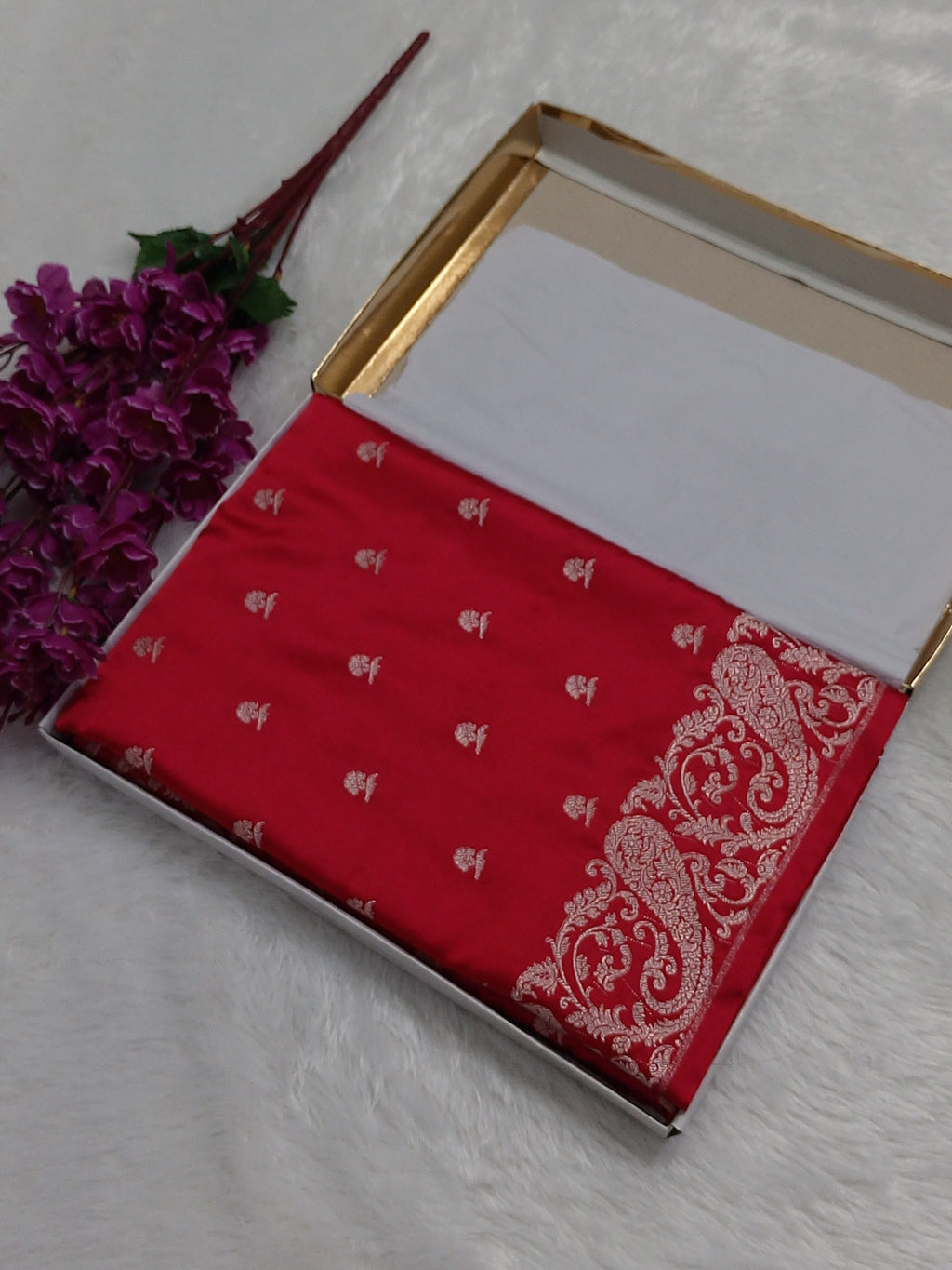 Rose Pink Color Banarasi Mashru Silk Saree