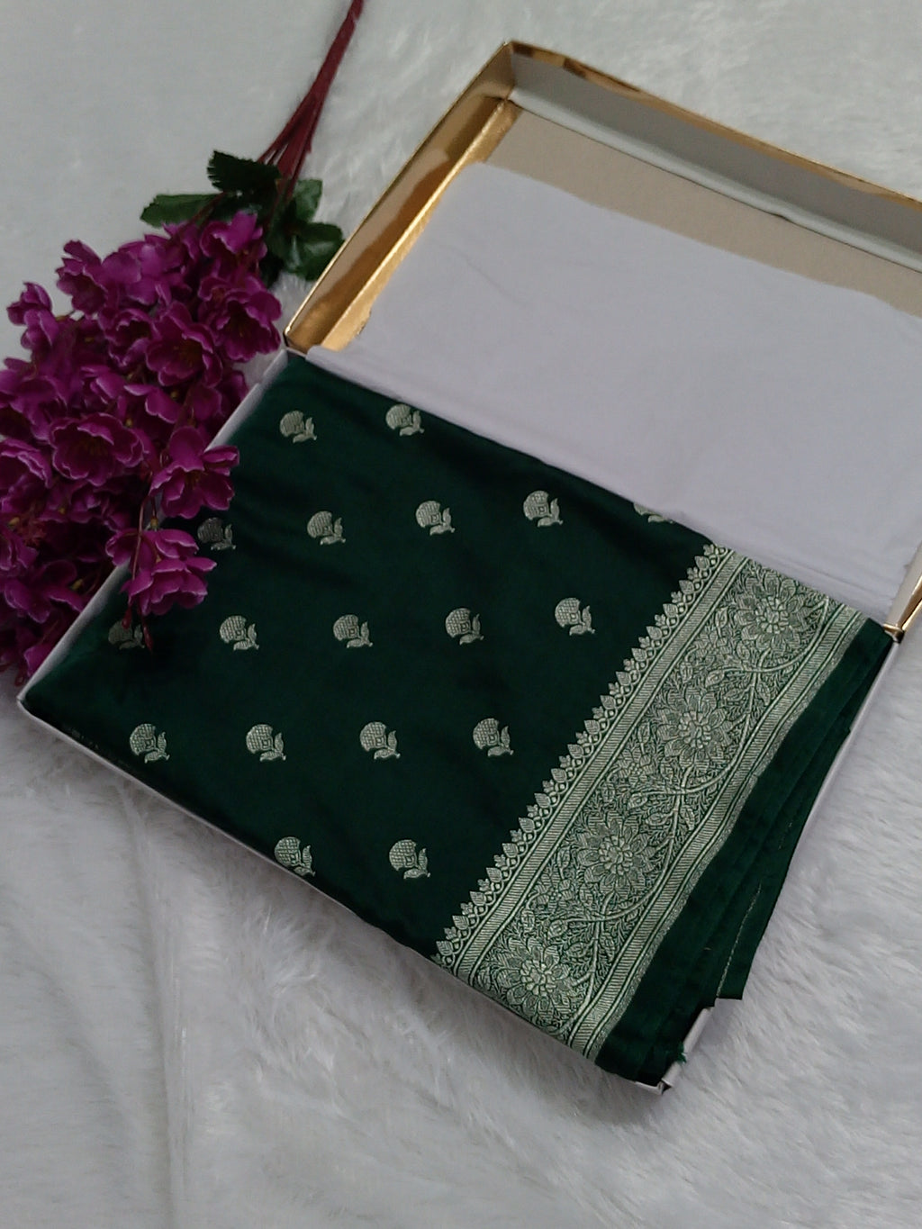Green Color Banarasi Mashru Silk Saree