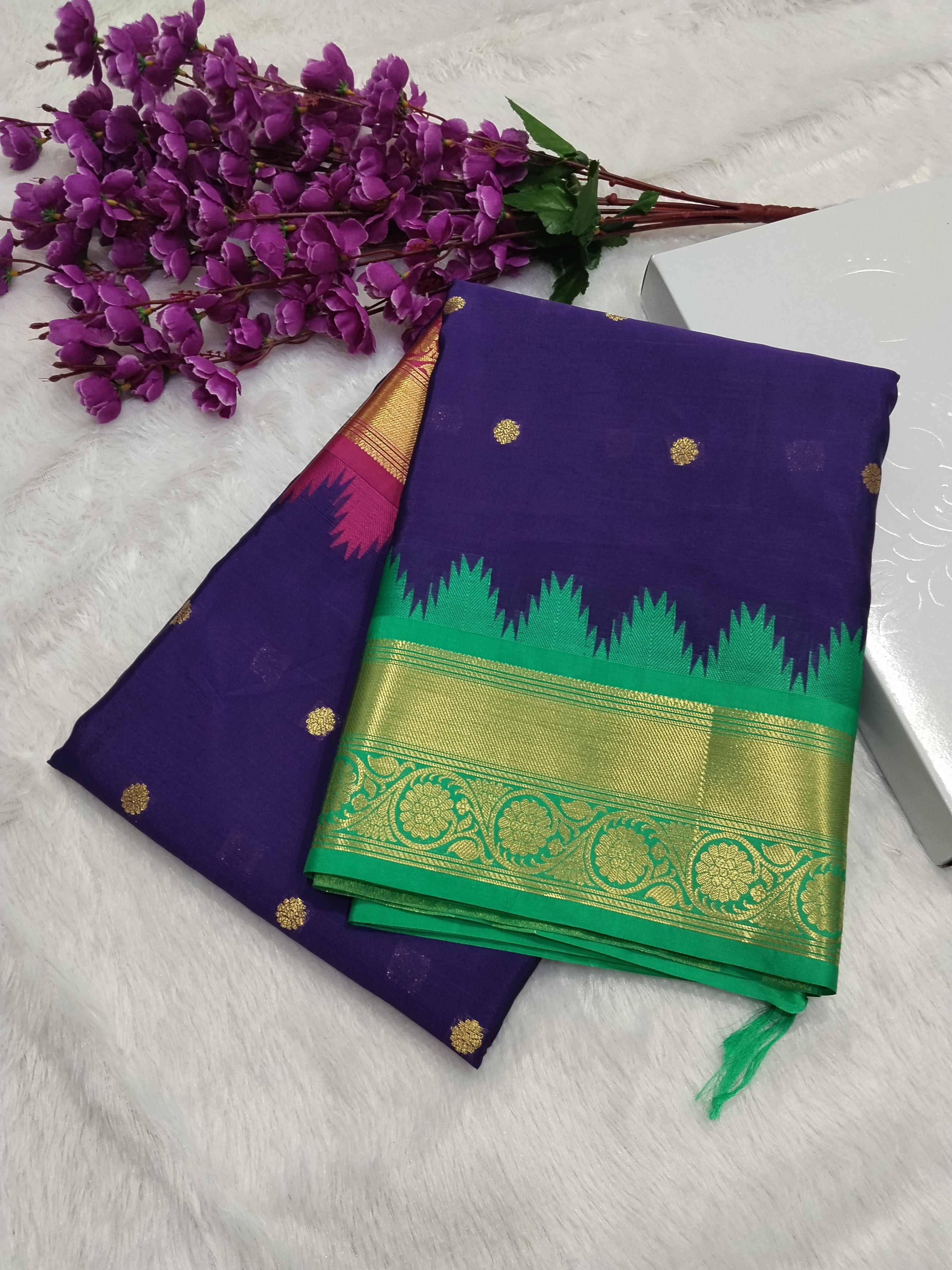 Wedding Wear Banarasi Semi Katan Silk Saree With Contrast Border