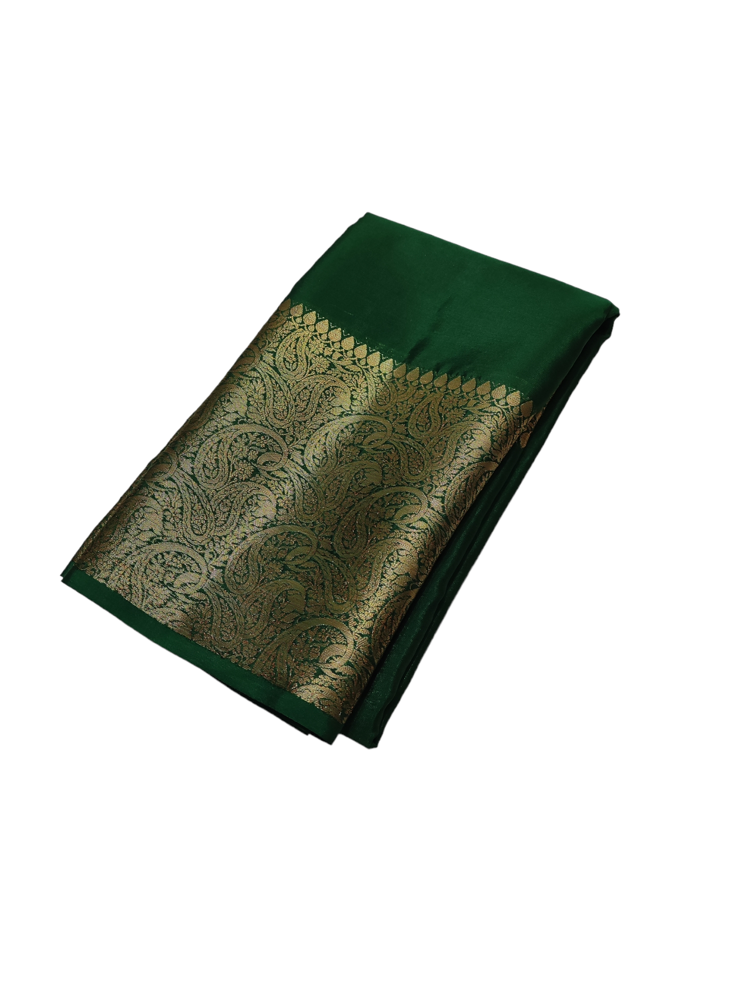 Bottle Green Colour Plain Body Warm Silk Saree