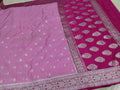 Bany Pink And Dark Pink Colour Viral Banarasi Khaddi Georgette Saree Small Buti