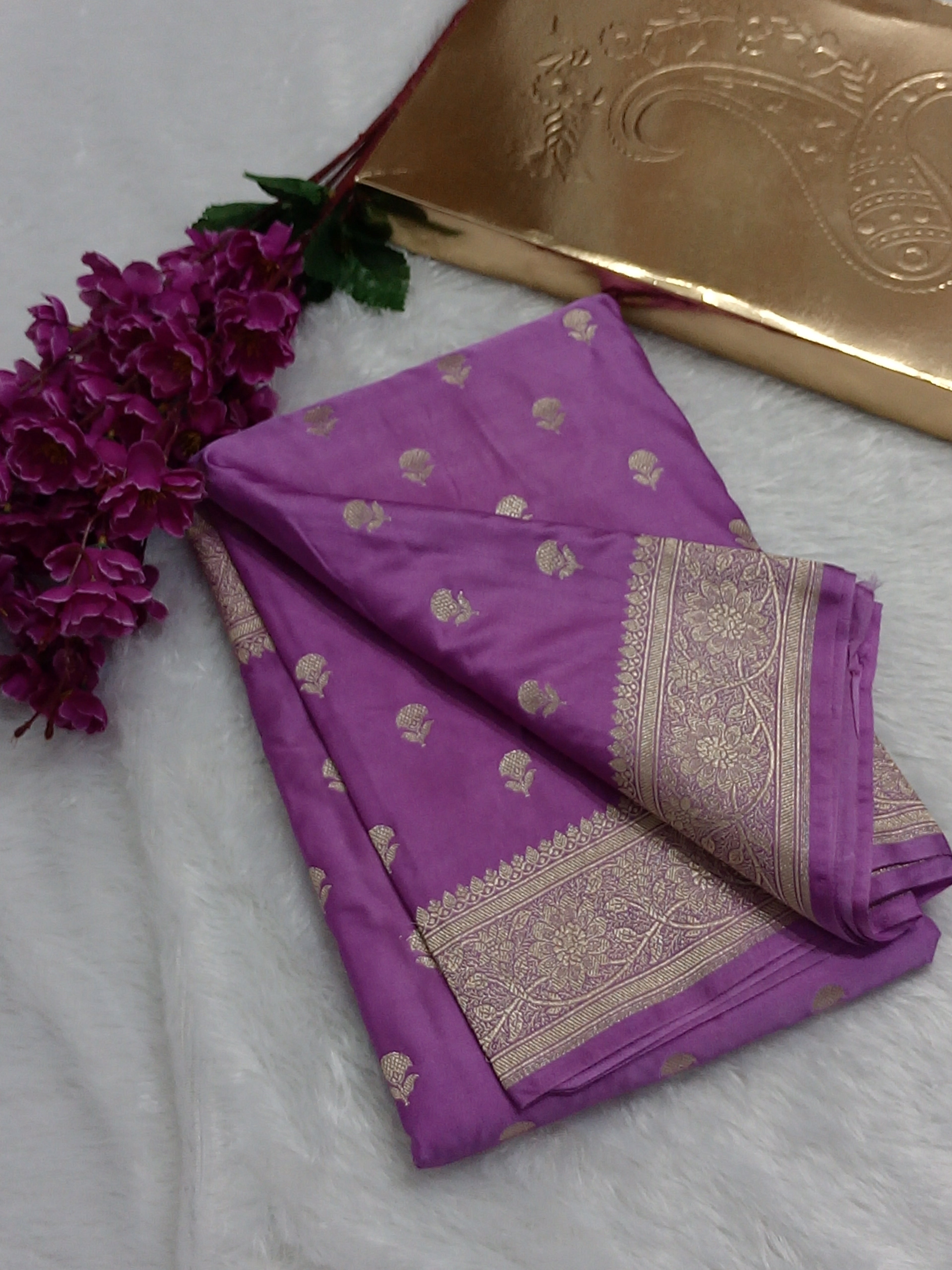 Pink Color Banarasi Mashru Silk Saree