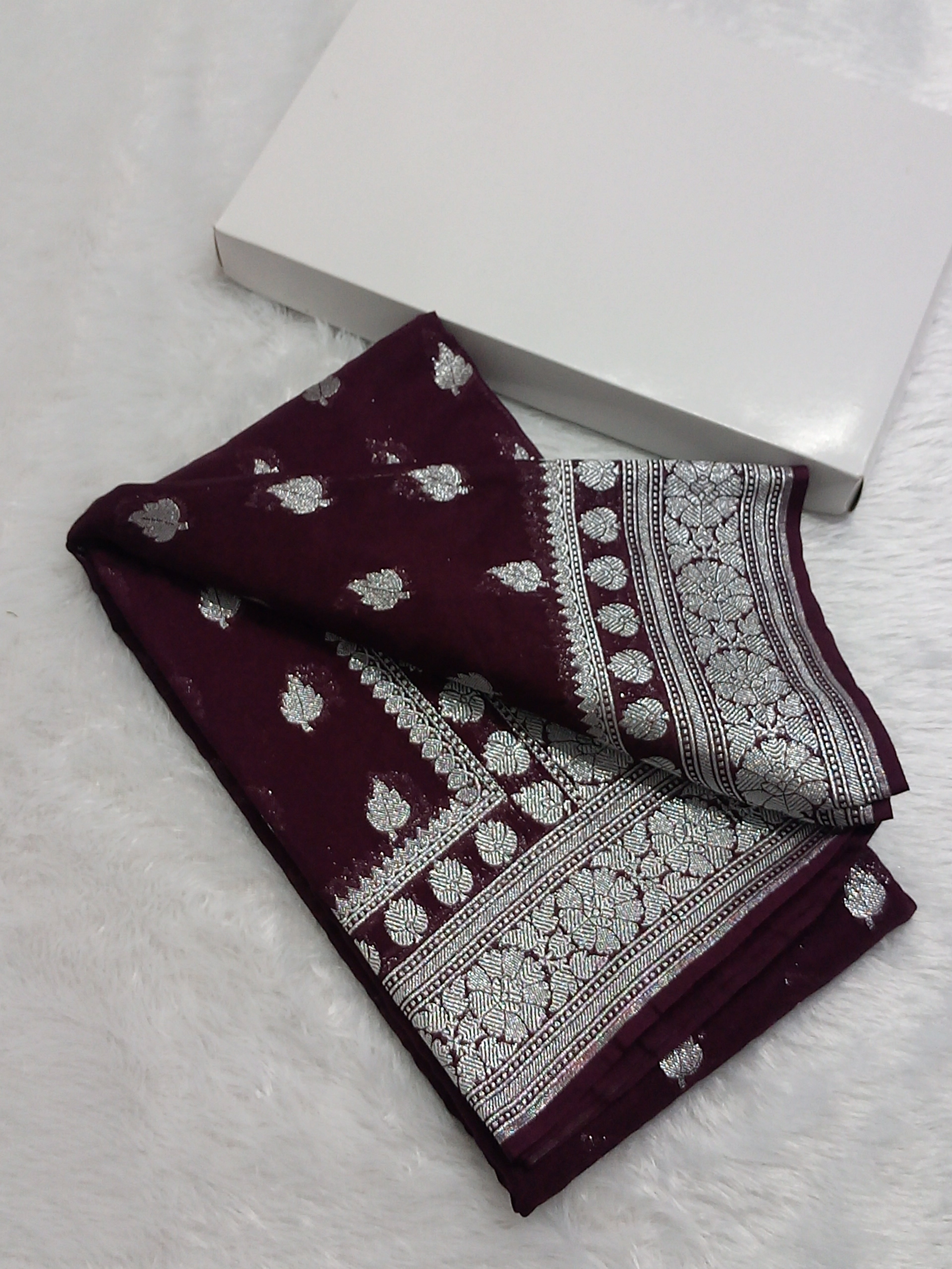 Viral Saree Coffee Brown Khaddi Georgette Saree