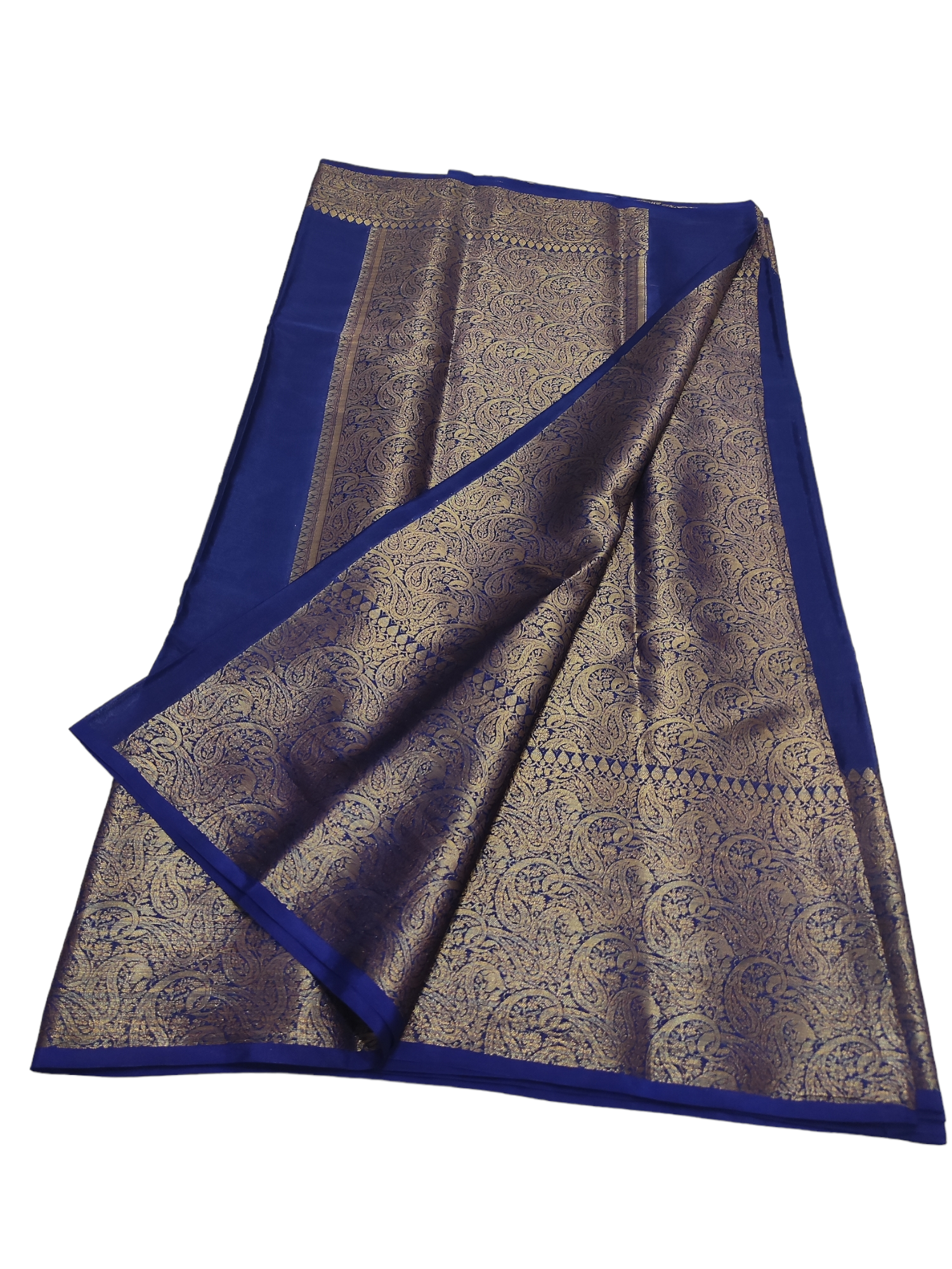 Navy Blue Colour Plain Body Warm Silk Saree