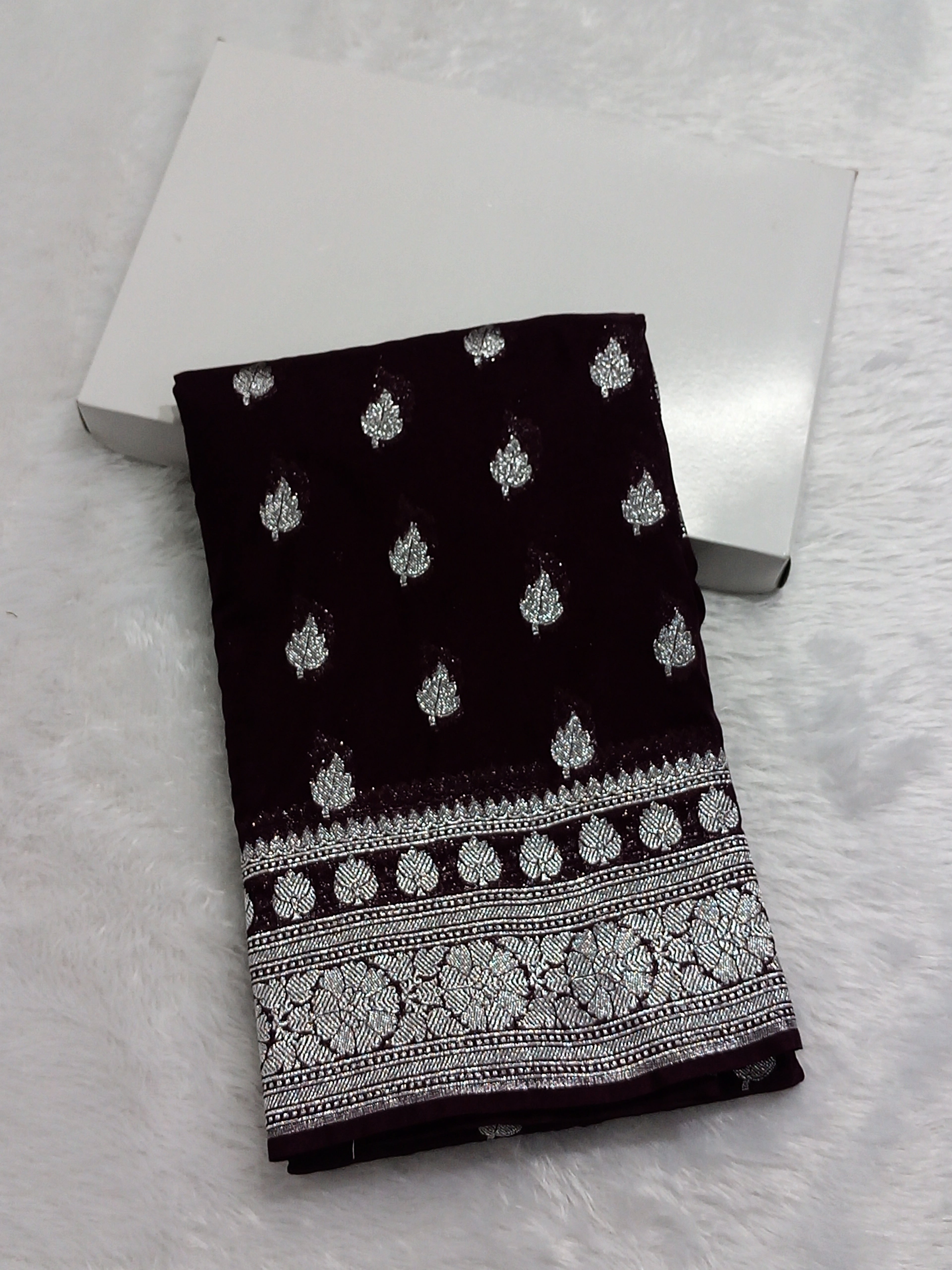 Viral Jet Black Color Khaddi Georgette Saree