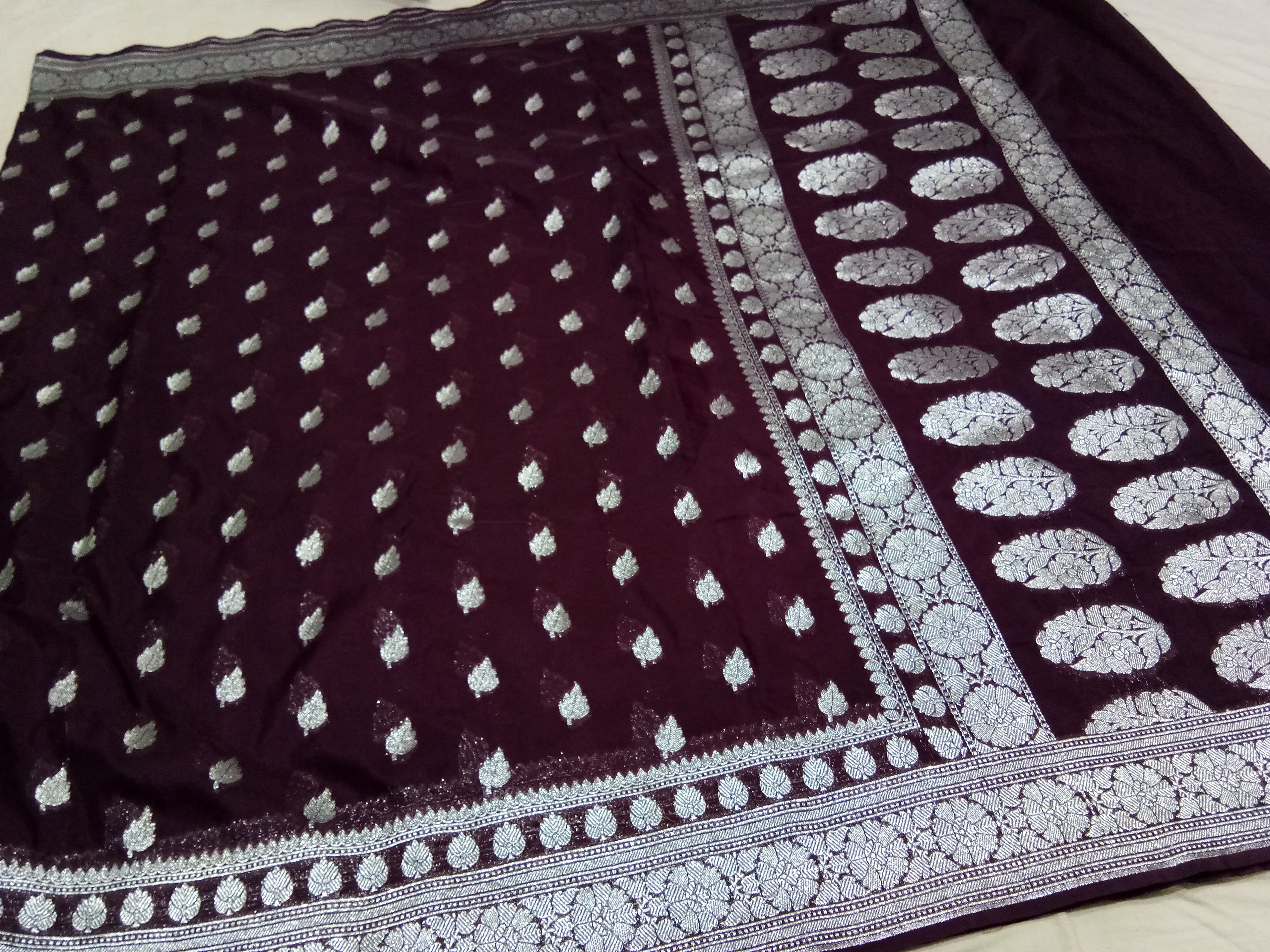 Viral Saree Coffee Brown Khaddi Georgette Saree