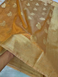 Golden Zari Tissue Saree With All Over Kairi Designe Work