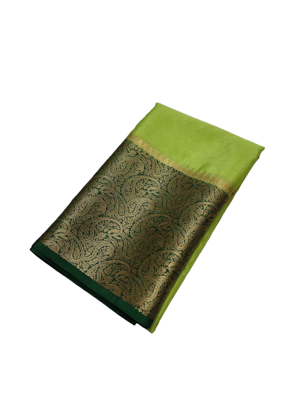 Pista Green And Bottle Green Colour Plain Body Warm Silk Saree