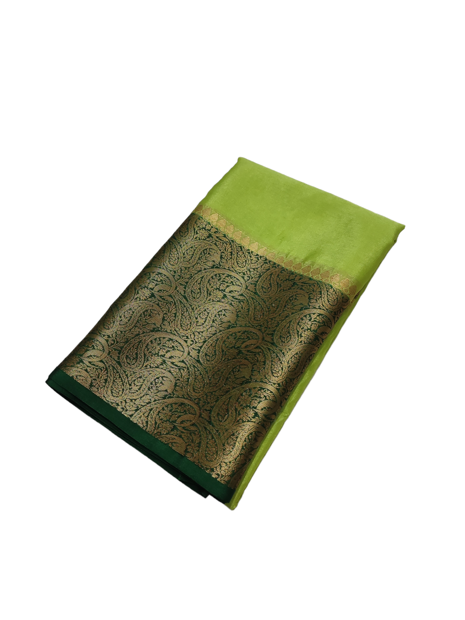Pista Green And Bottle Green Colour Plain Body Warm Silk Saree