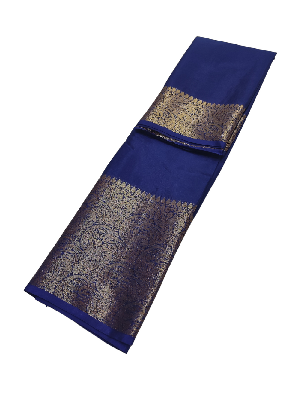 Navy Blue Colour Plain Body Warm Silk Saree