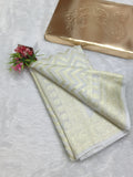 Cream Colour Banarasi Semi Georgette