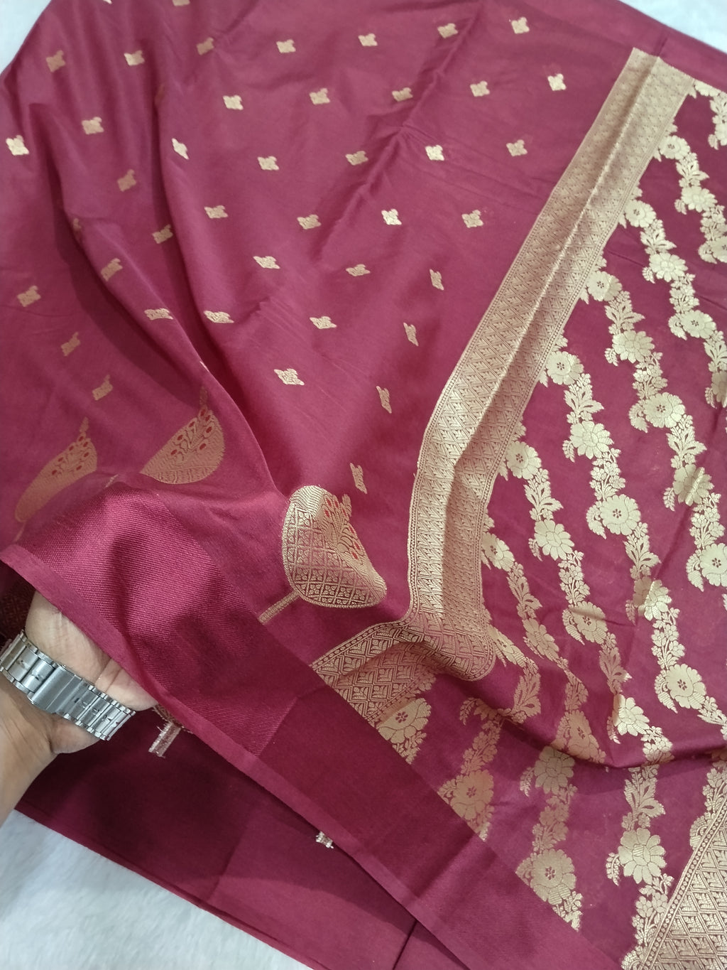 Maroon Colour Banarasi Warm Silk Saree