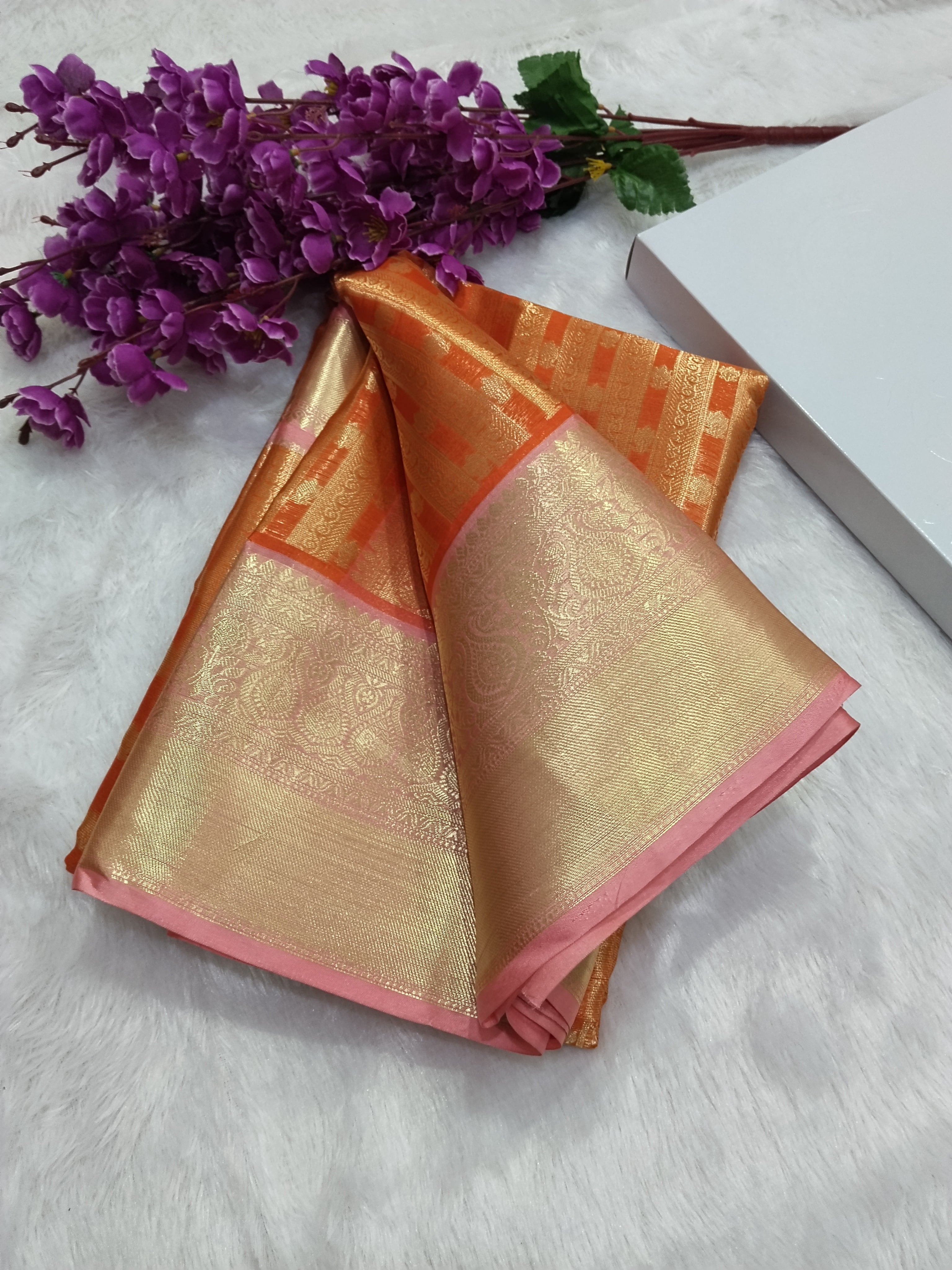 Fancy Banarasi Tissue Brocade Saree Double Zari Woven