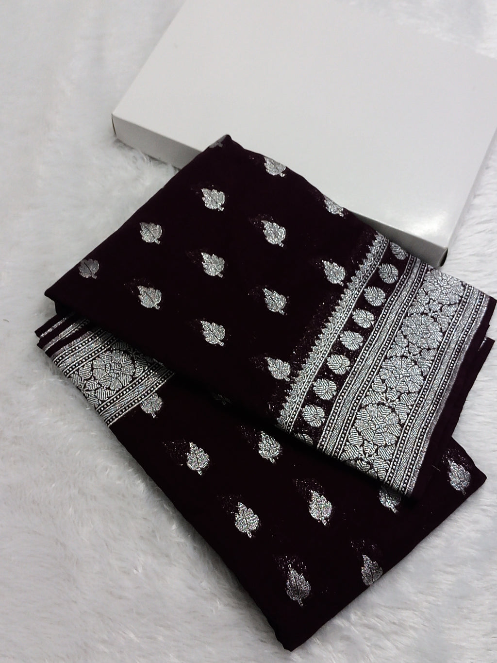Viral Jet Black Color Khaddi Georgette Saree