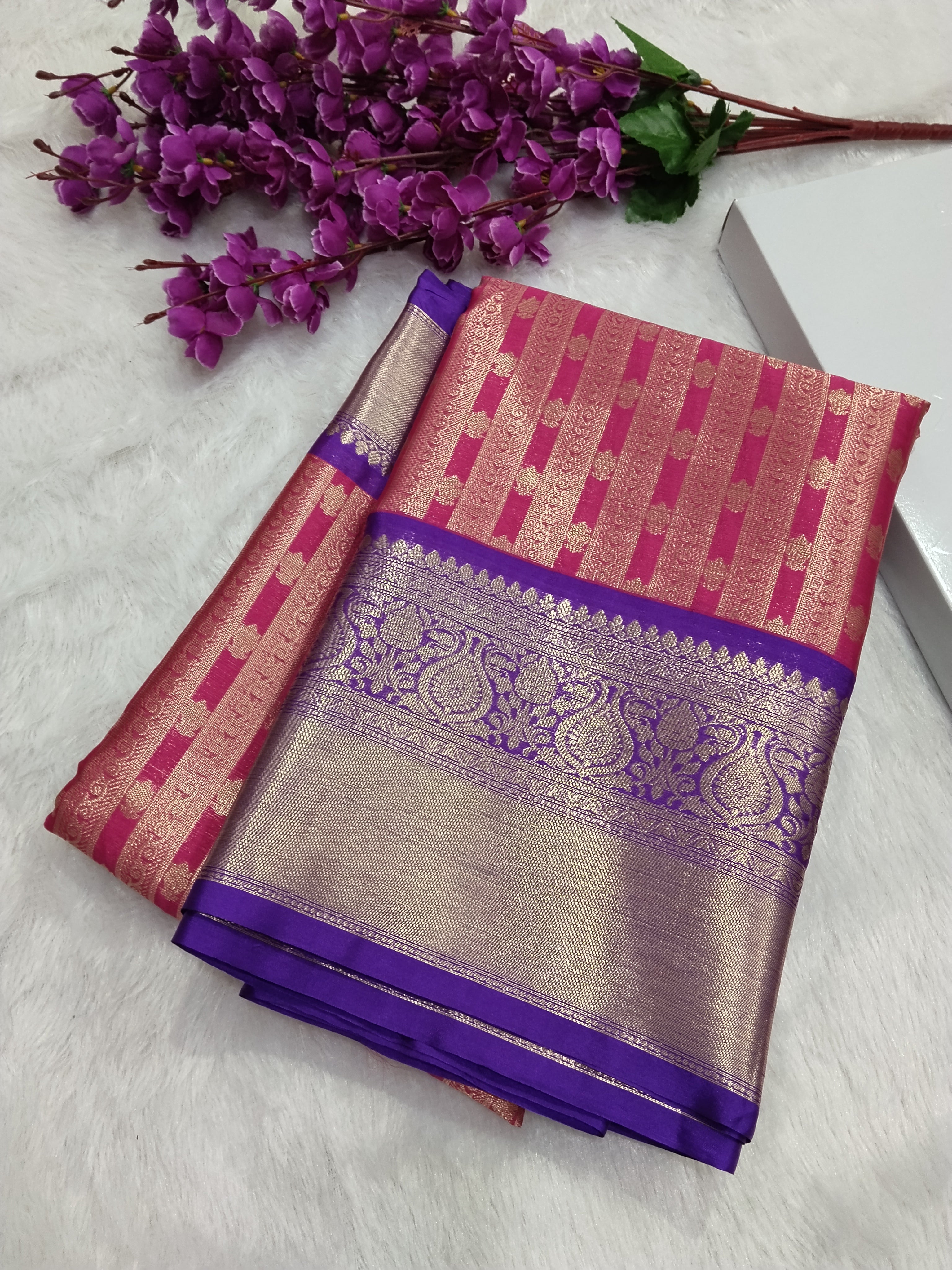 Red Colour Fancy Banarasi Tissue Brocade Saree Double Zari Woven